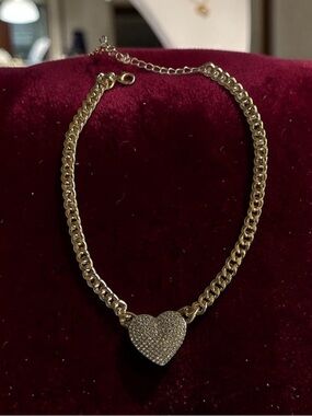 Gold Heart Pavé necklace - Women Jewelry